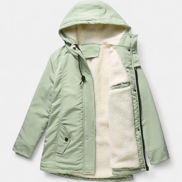 AMINA™ - Thick Winter Coat with Hood and Quilted Lining for Winter Warmth