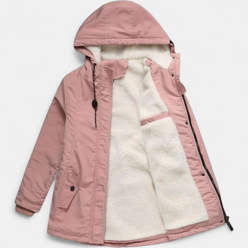 AMINA™ - Thick Winter Coat with Hood and Quilted Lining for Winter Warmth