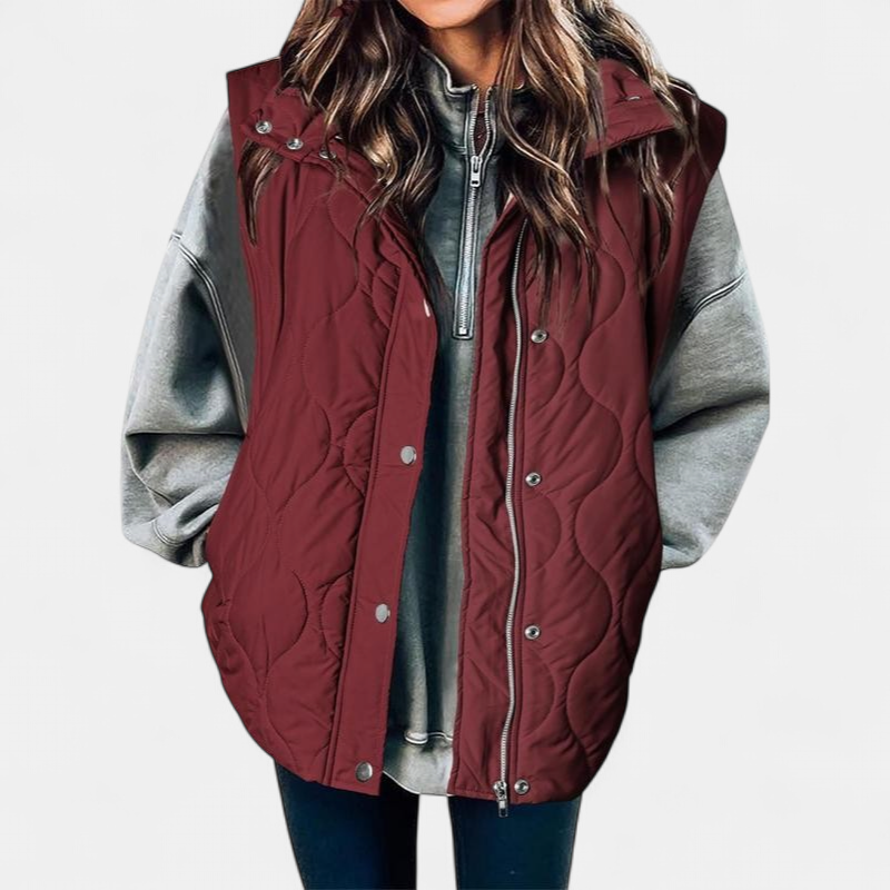 OLIVIA™ - Women's Casual Oversized Puffer Vest with Stand Collar