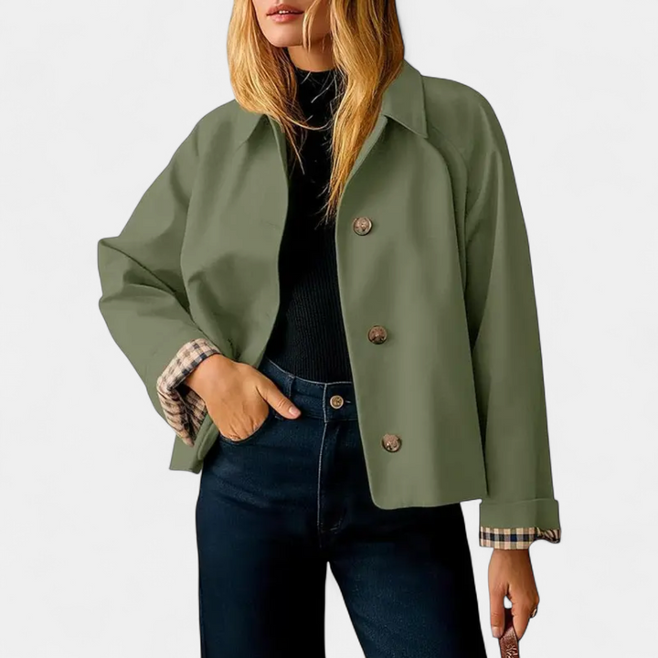 HARLOW™ – Relaxed Cropped Windbreaker Trench Coat