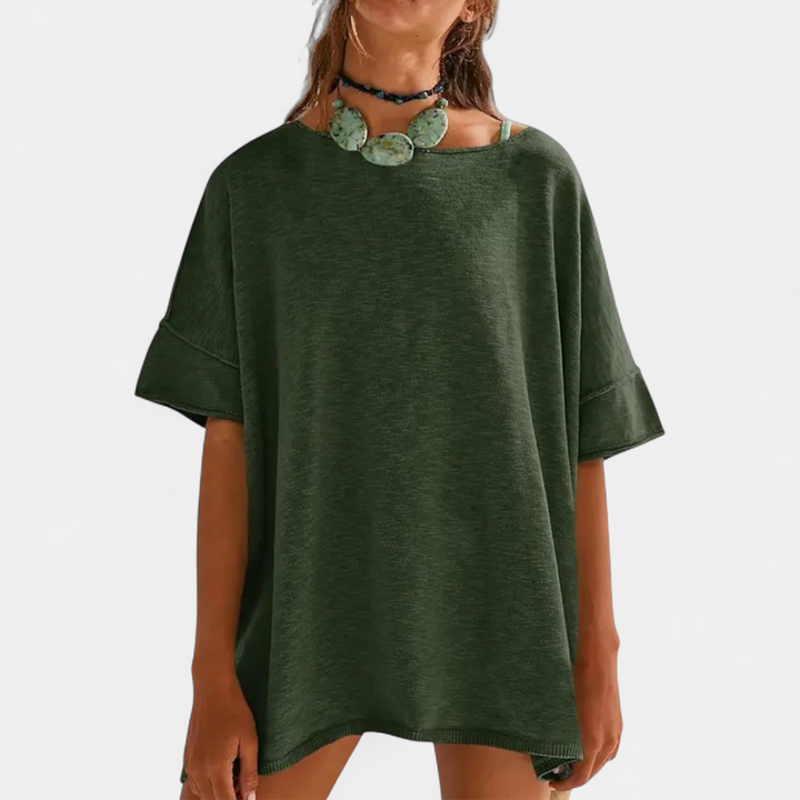 GEMMA™ – Relaxed Side-Slit Tunic Tee