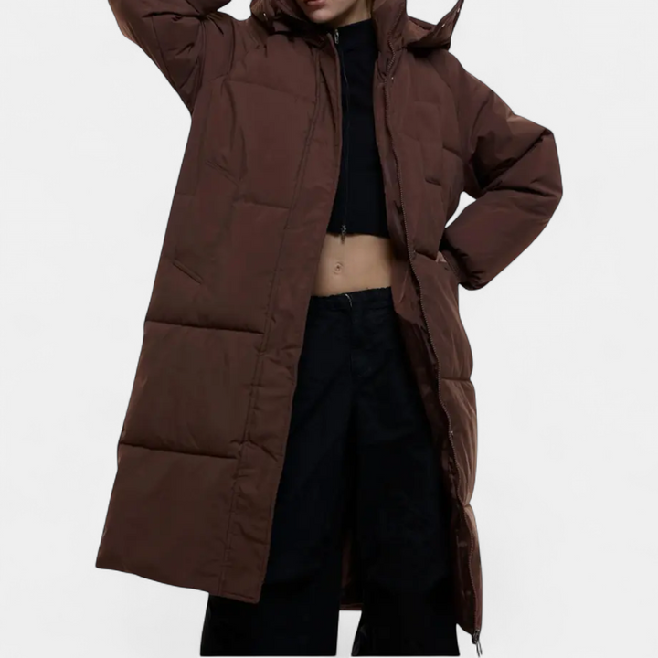 WINTARA™ – Cozy Oversized Hooded Long Puffer Coat