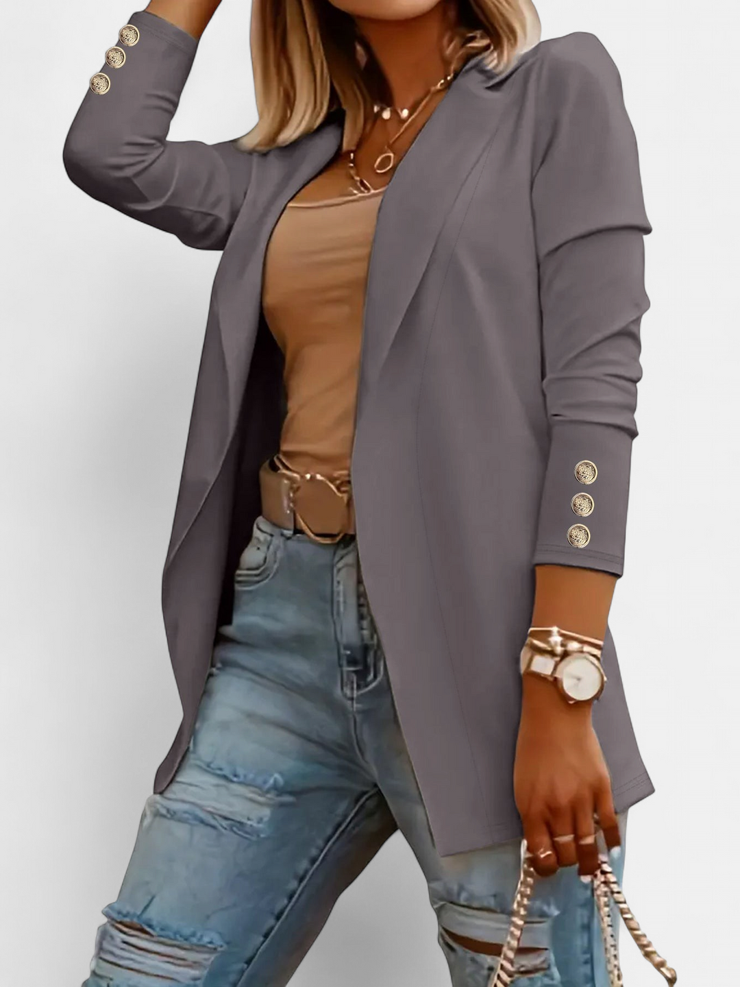 ODIN™ - Casual Long Sleeve Open Front Blazer