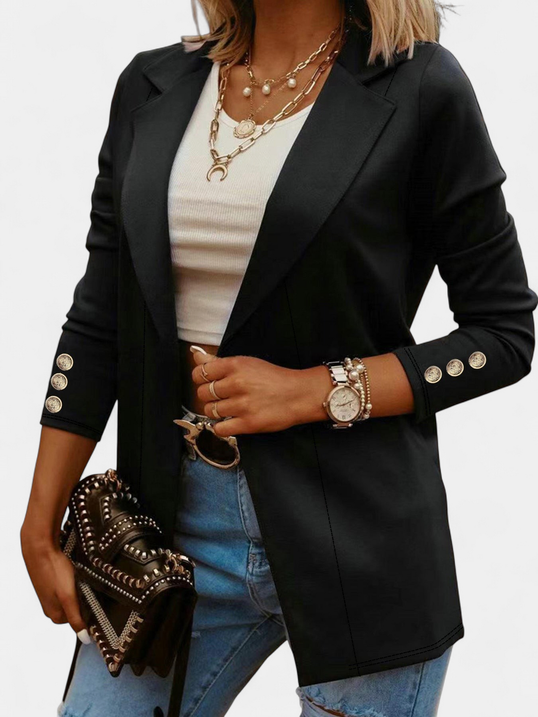 ODIN™ - Casual Long Sleeve Open Front Blazer