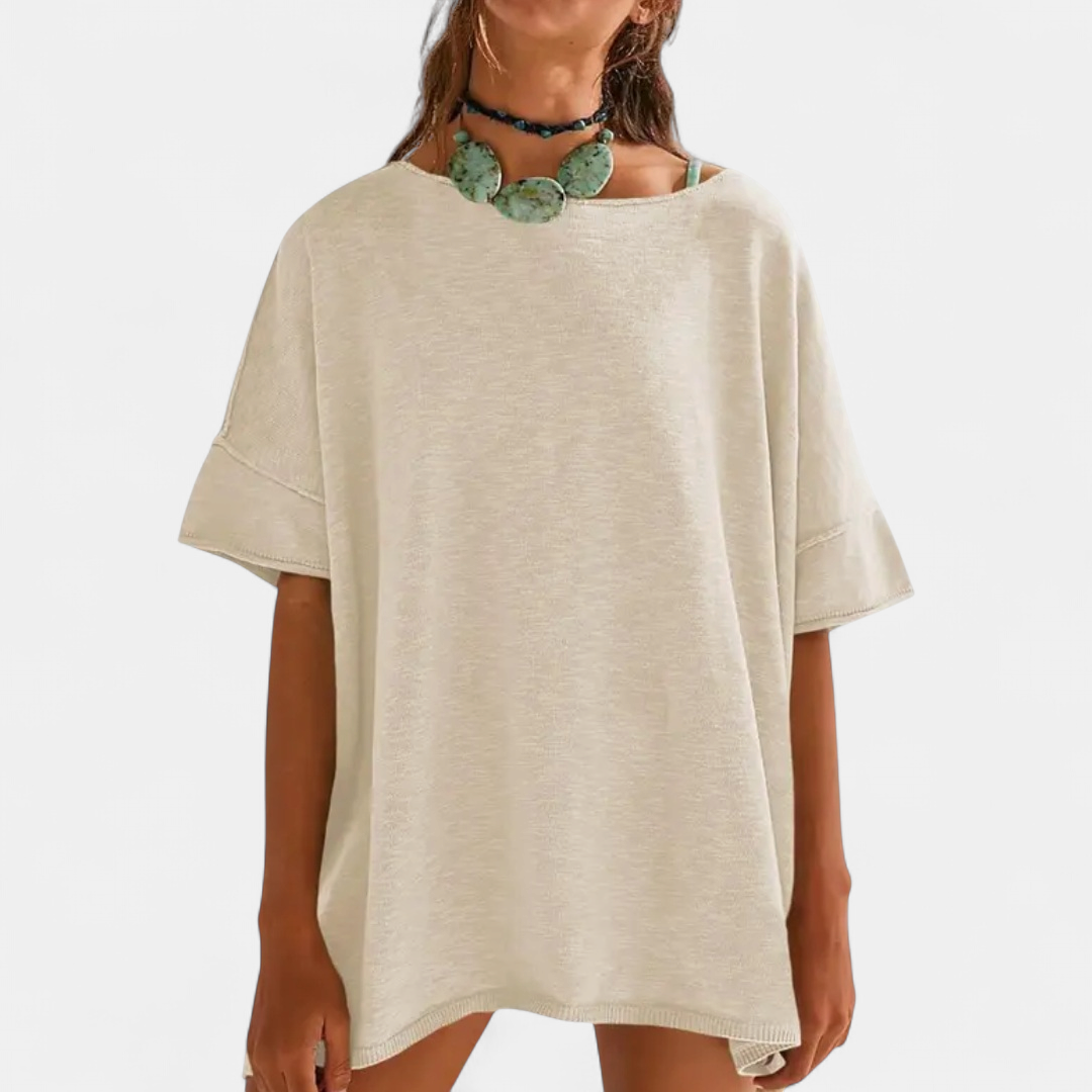GEMMA™ – Relaxed Side-Slit Tunic Tee