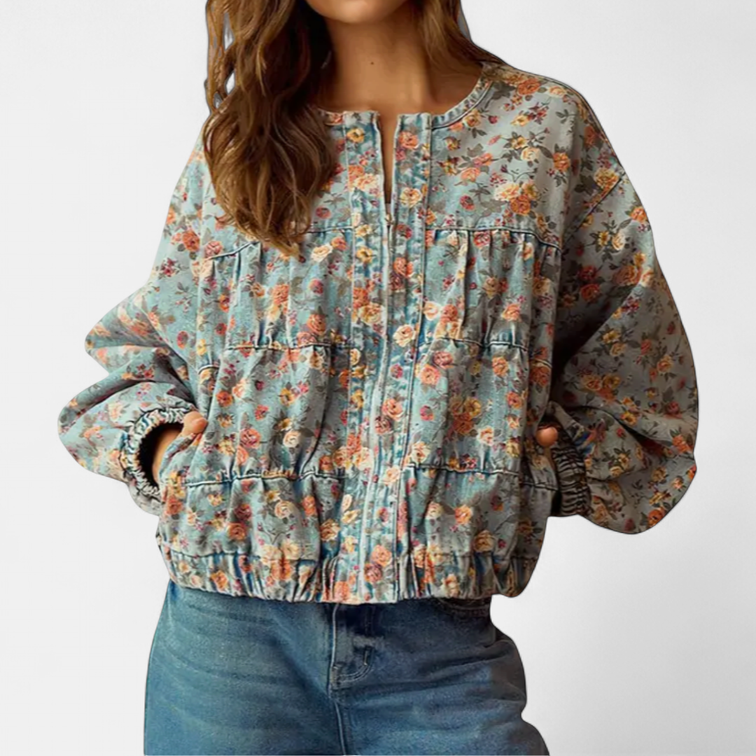 DAISIE™ – Y2K Floral Denim Jacket