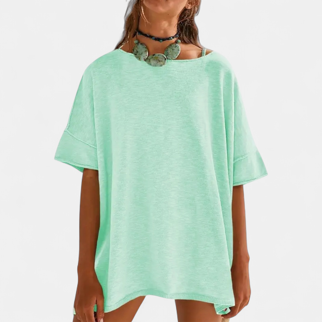 GEMMA™ – Relaxed Side-Slit Tunic Tee