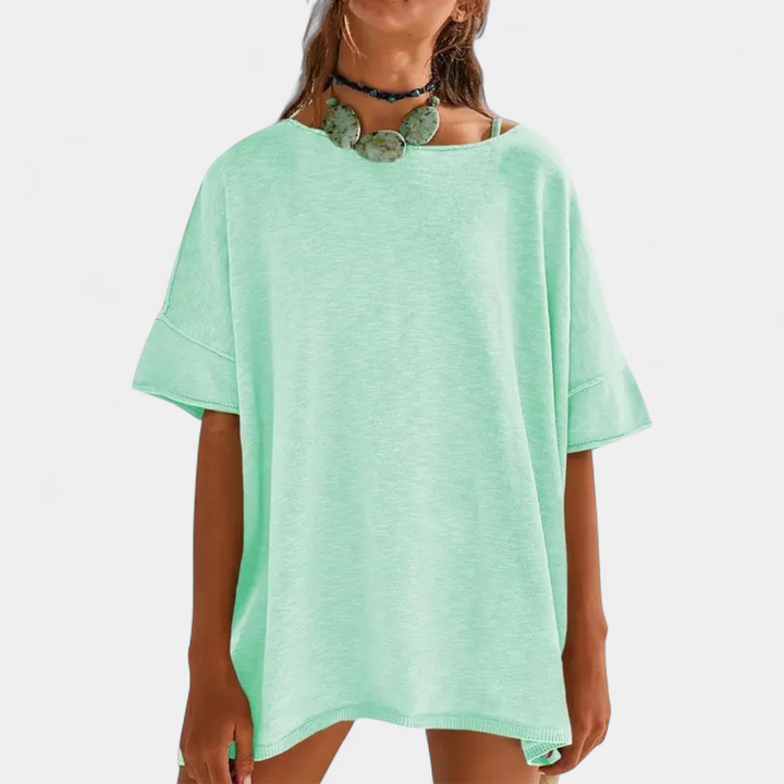 GEMMA™ – Relaxed Side-Slit Tunic Tee