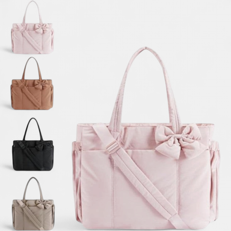 EMMA™ - Crush Bow Compact Tote Bag with Multiple Compartments