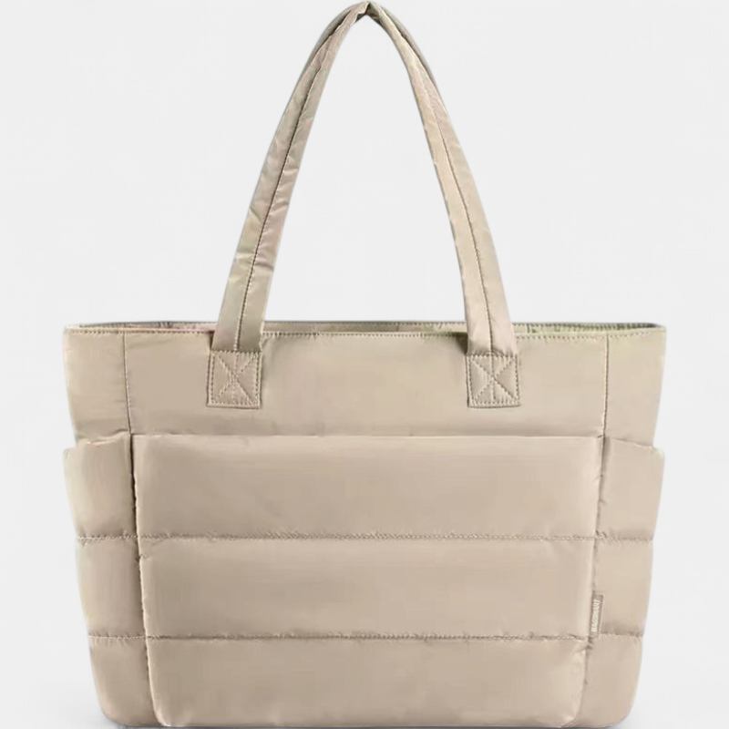 LILY™ - Cute Puffer Tote Bag with Laptop Compartment & Flower Print