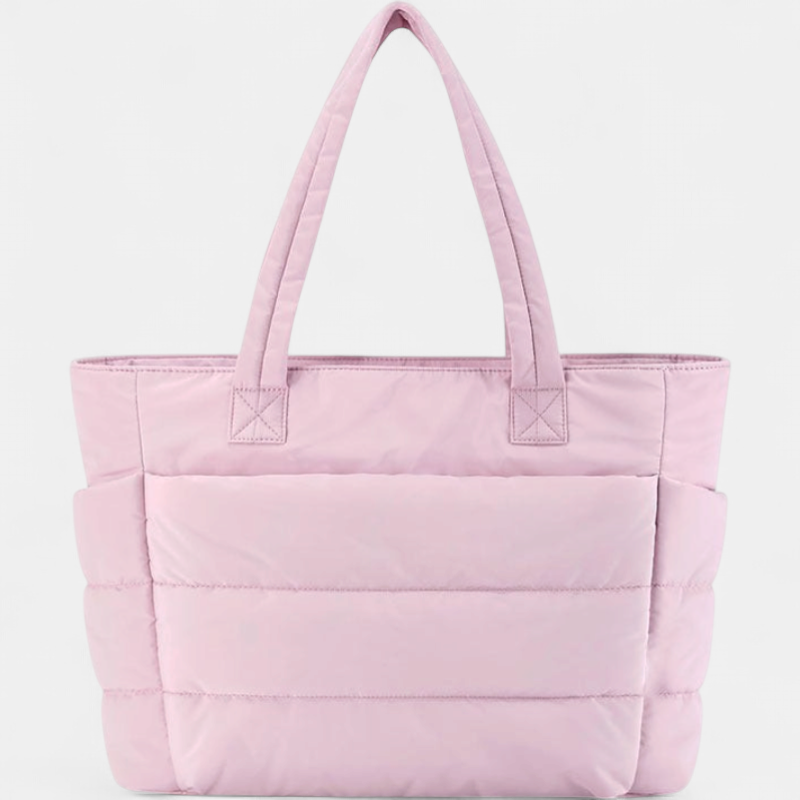 LILY™ - Cute Puffer Tote Bag with Laptop Compartment & Flower Print