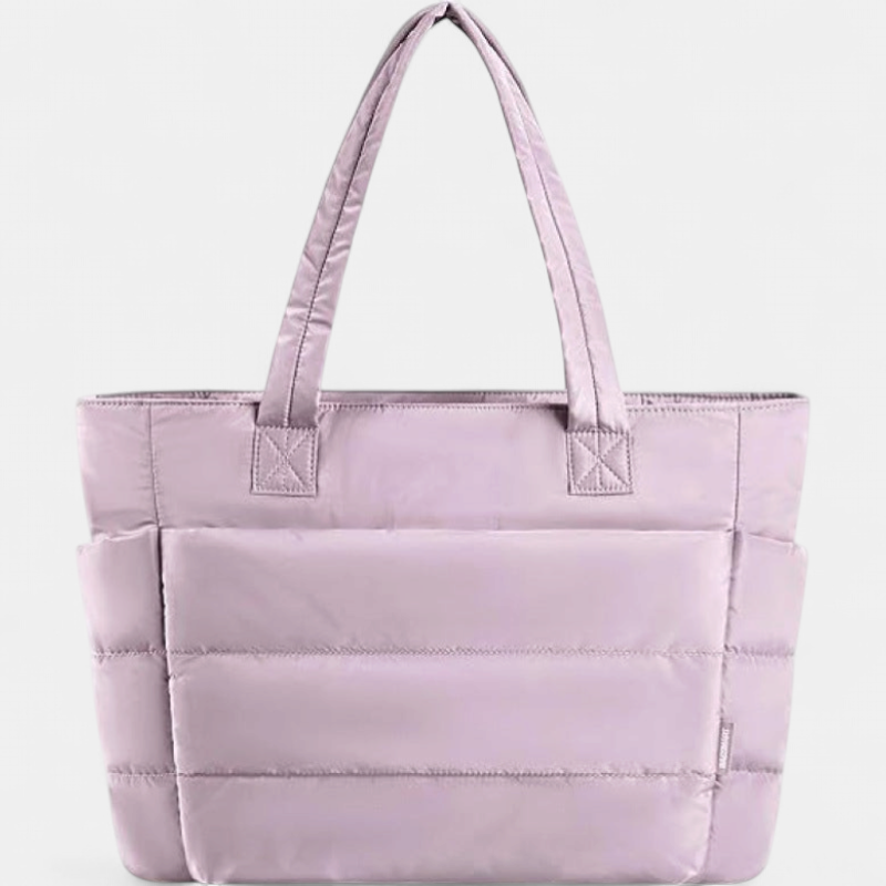 LILY™ - Cute Puffer Tote Bag with Laptop Compartment & Flower Print