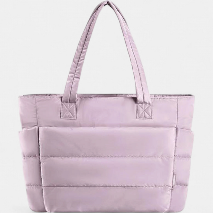 LILY™ - Cute Puffer Tote Bag with Laptop Compartment & Flower Print