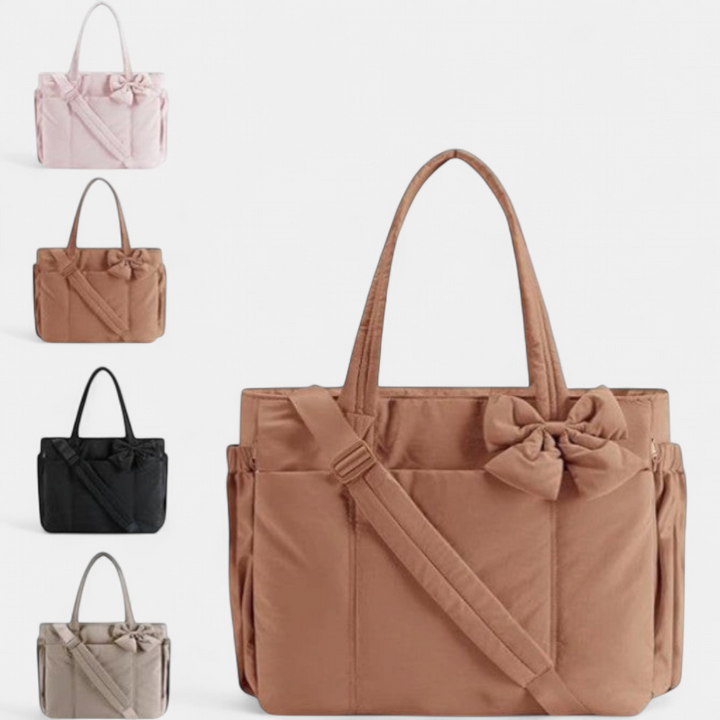 EMMA™ - Crush Bow Compact Tote Bag with Multiple Compartments