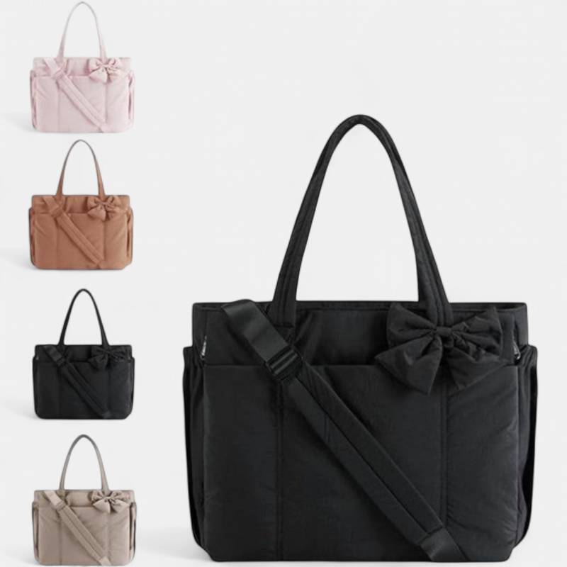 EMMA™ - Crush Bow Compact Tote Bag with Multiple Compartments