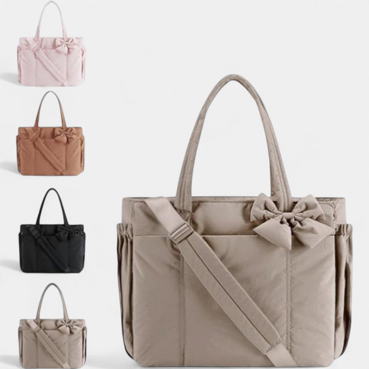 EMMA™ - Crush Bow Compact Tote Bag with Multiple Compartments