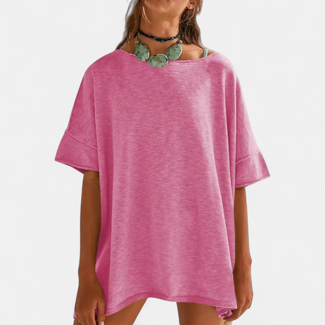 GEMMA™ – Relaxed Side-Slit Tunic Tee