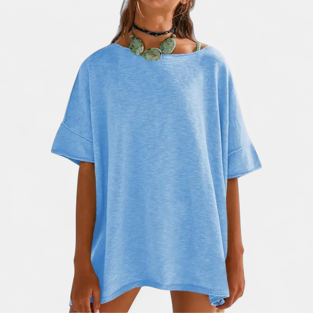 GEMMA™ – Relaxed Side-Slit Tunic Tee