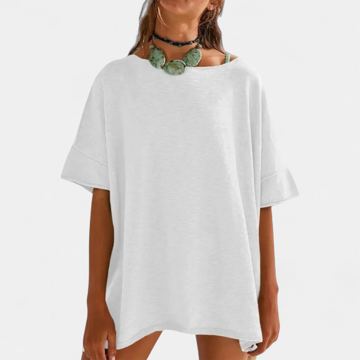 GEMMA™ – Relaxed Side-Slit Tunic Tee