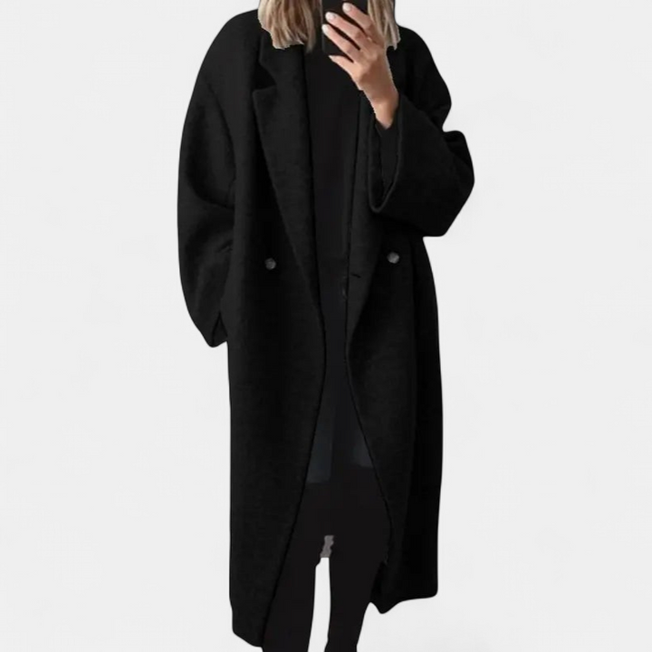JERA™ – Double-Breasted Long Wool Coat