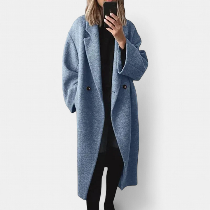 JERA™ – Double-Breasted Long Wool Coat