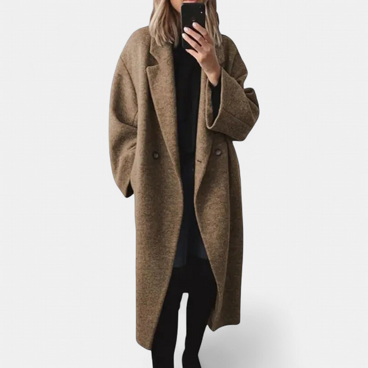 JERA™ – Double-Breasted Long Wool Coat