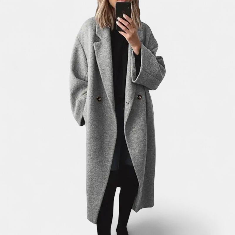 JERA™ – Double-Breasted Long Wool Coat