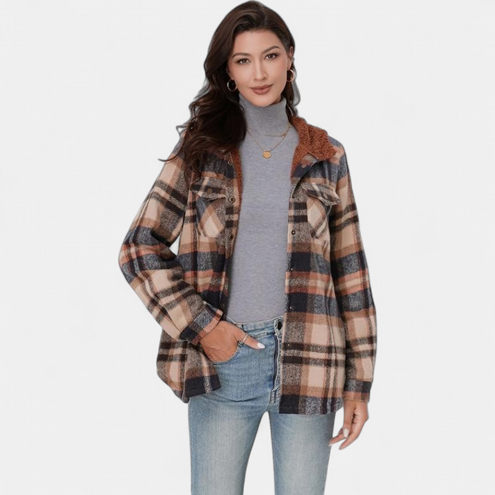 AMELIA™ - Women’s Plaid Hooded Flannel Jacket for Autumn & Winter