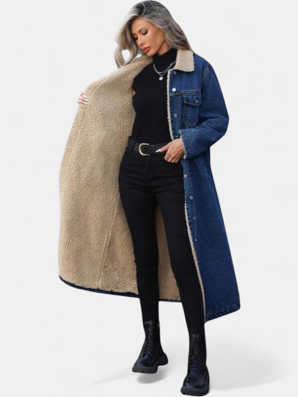 SAMANTHA™ - Long Fleece Lined Jacket Winter Single Breasted Coat