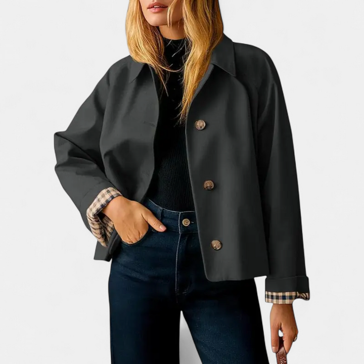 HARLOW™ – Relaxed Cropped Windbreaker Trench Coat