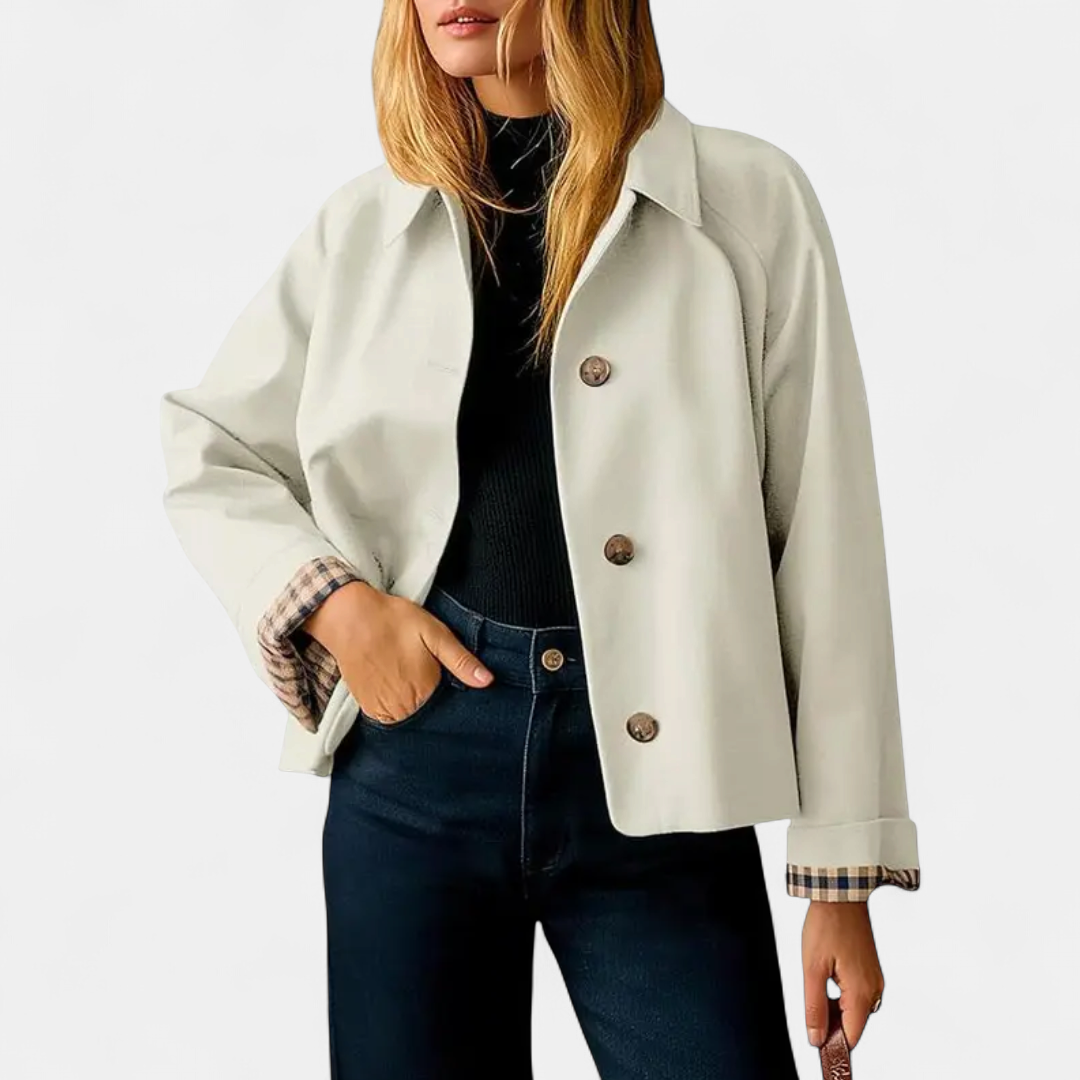 HARLOW™ – Relaxed Cropped Windbreaker Trench Coat