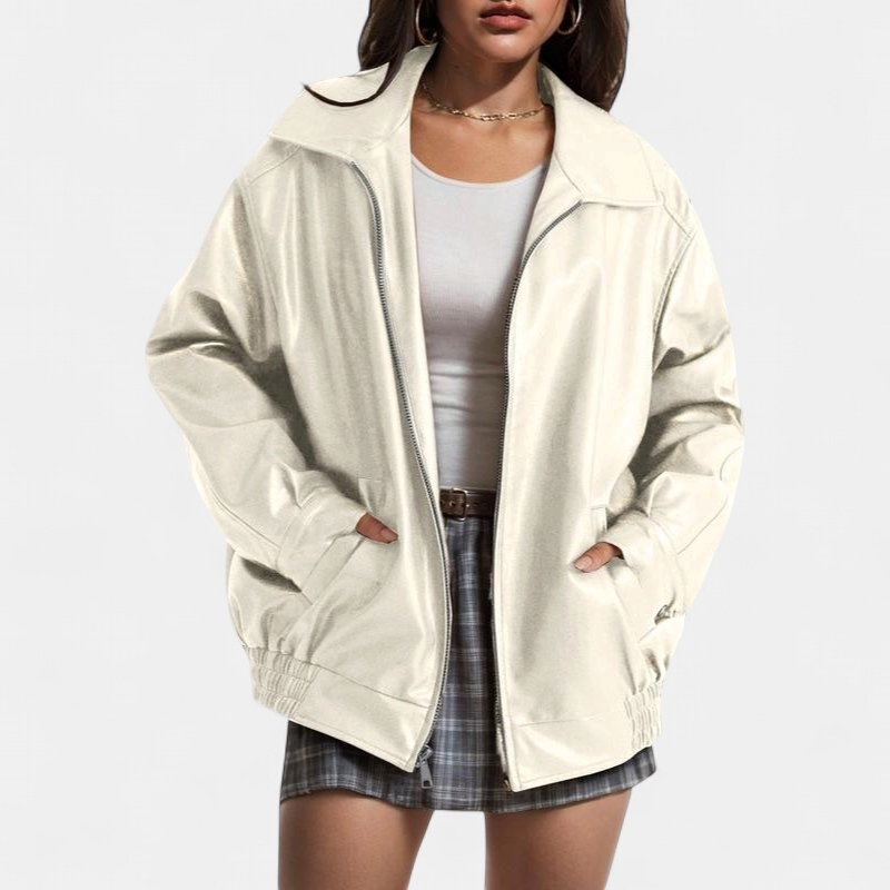 KENDRA™ - Women's Oversized Faux Suede Leather Motorcycle Jacket