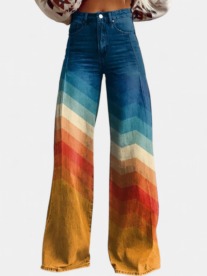 CALLIE™ - Retro Chevron Wide-Leg Pants