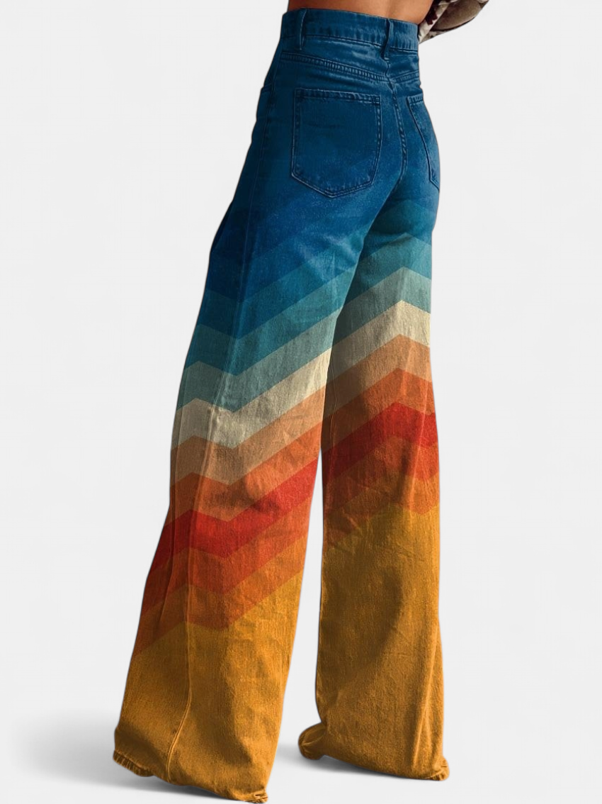 CALLIE™ - Retro Chevron Wide-Leg Pants