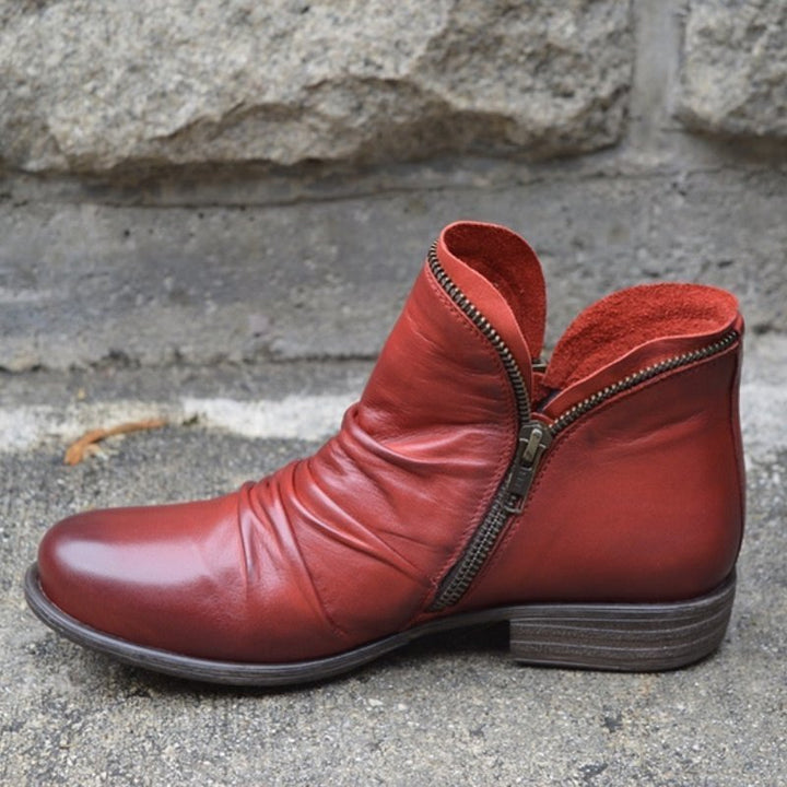 KENDRA - Leather boots with zip
