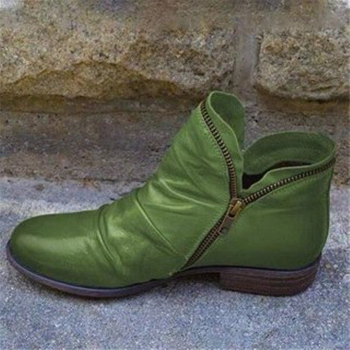 KENDRA - Leather boots with zip