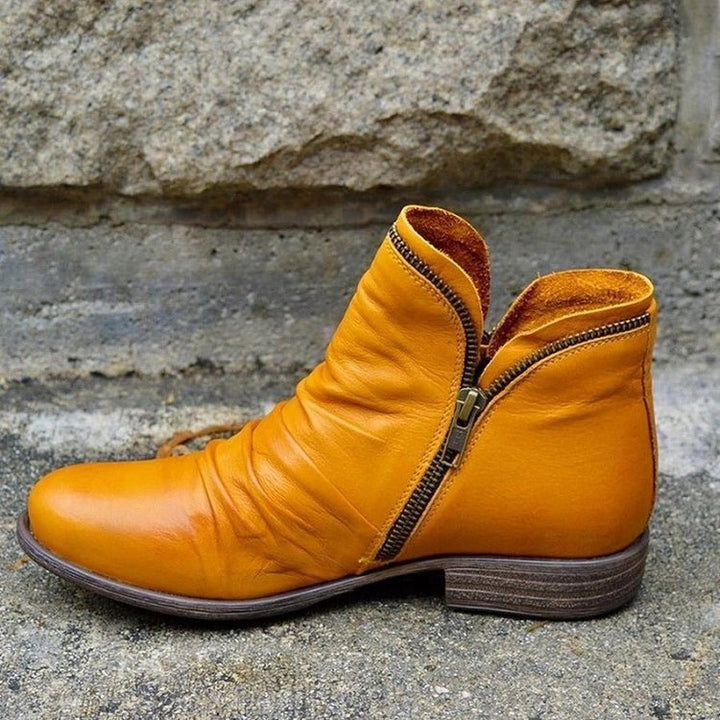 KENDRA - Leather boots with zip