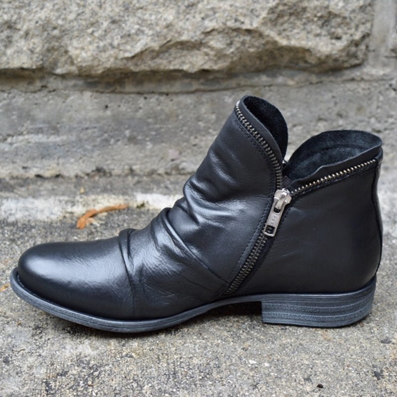 KENDRA - Leather boots with zip