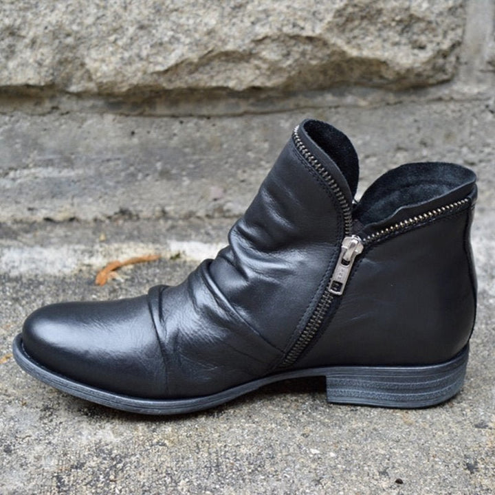 KENDRA - Leather boots with zip