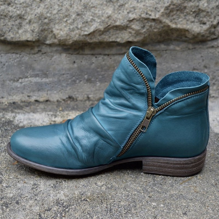 KENDRA - Leather boots with zip