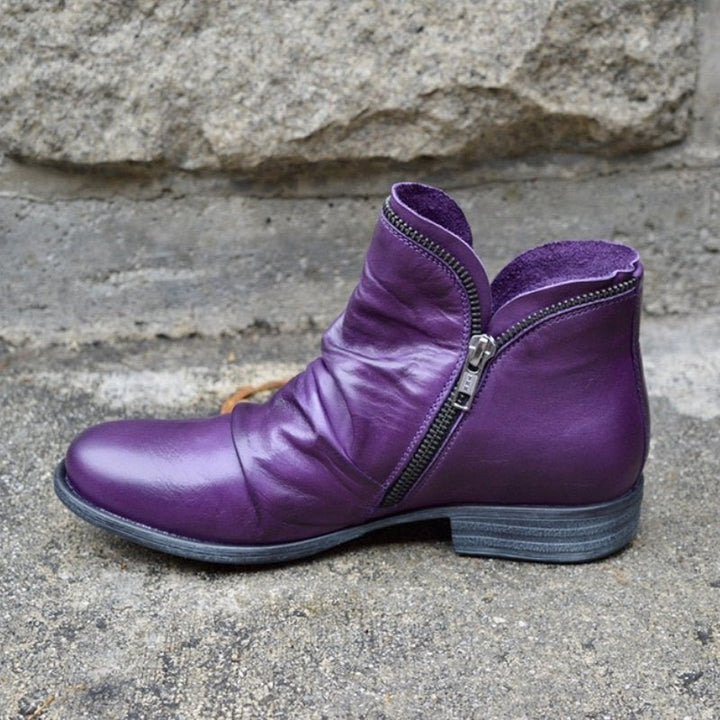 KENDRA - Leather boots with zip