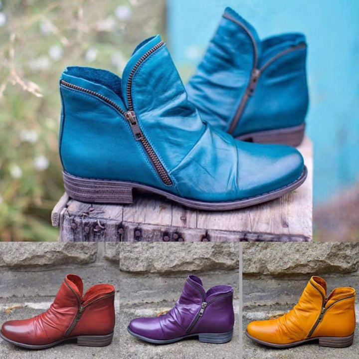 KENDRA - Leather boots with zip