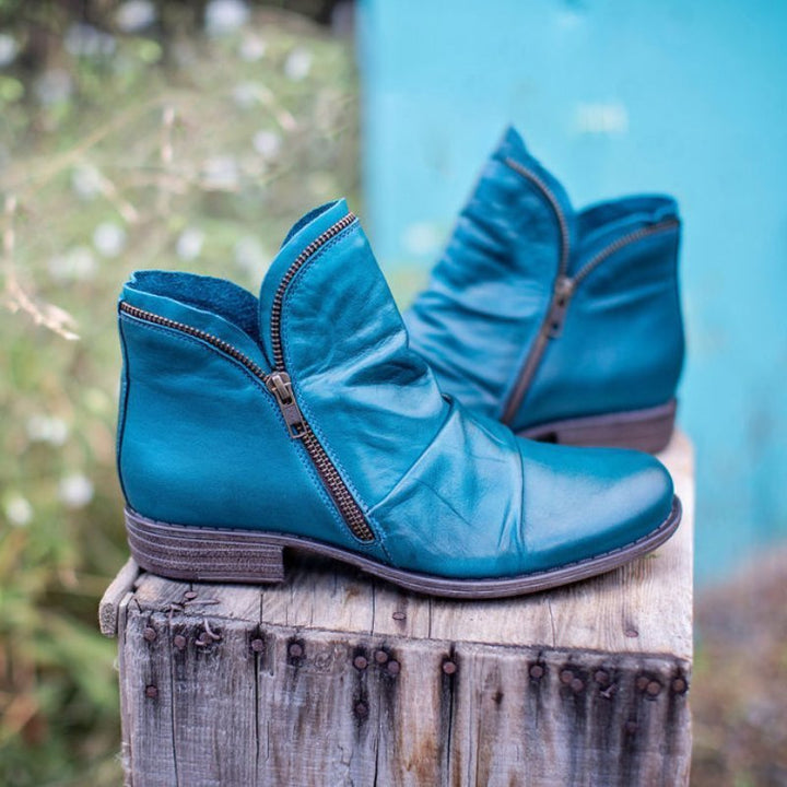 KENDRA - Leather boots with zip
